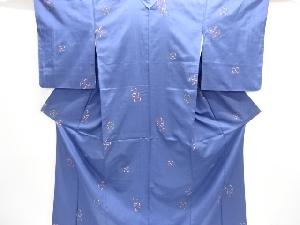 ねじり花模様織り出し手織り紬着物